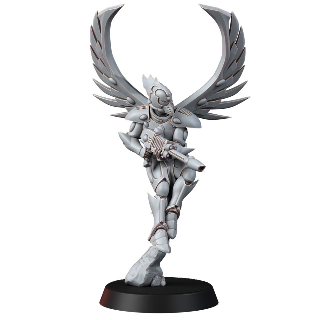Eldar Falcon Squad, proxy miniature, 28mm heroic scale unpainted resin, view 5