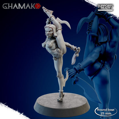 Eldar Futuristic Space Dark Elves Witches Squad, proxy miniature, 28mm heroic scale unpainted resin, view 4