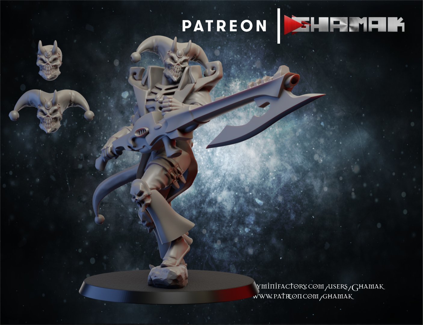Eldar Harlequin Dark Jester, proxy miniature, 28mm heroic scale unpainted resin