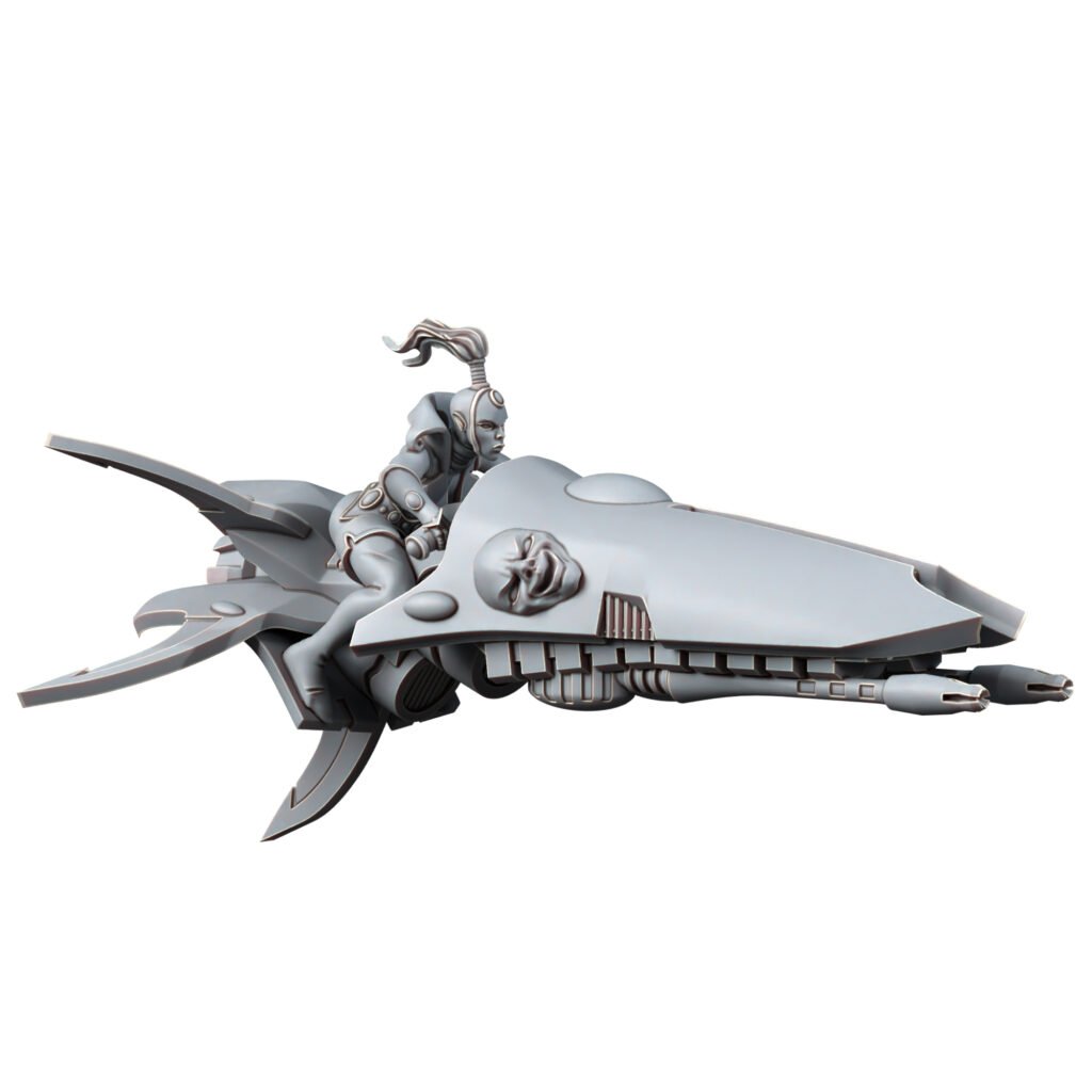 Eldar Harlequin Joker Biker, proxy miniature, 28mm heroic scale unpainted resin