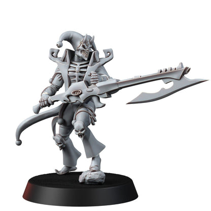 Eldar Harlequin Squad, proxy miniature, 28mm heroic scale unpainted resin, view 2