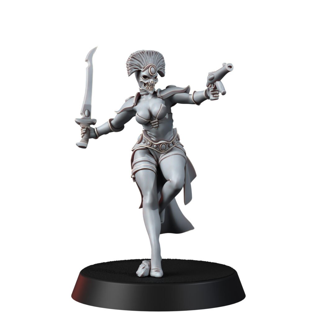 Eldar Harlequin Squad, proxy miniature, 28mm heroic scale unpainted resin, view 6