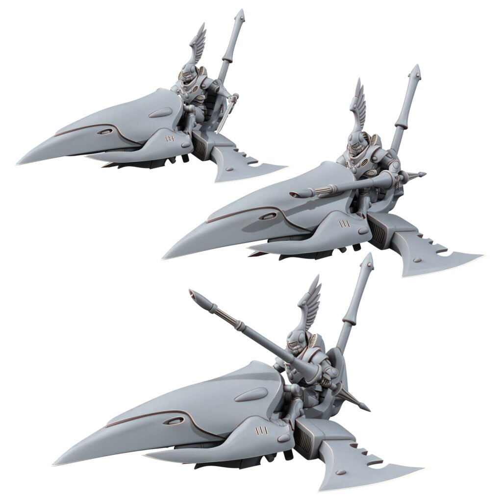 Eldar Rider Squadron, proxy miniature, 28mm heroic scale unpainted resin