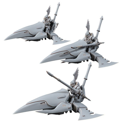 Eldar Rider Squadron, proxy miniature, 28mm heroic scale unpainted resin