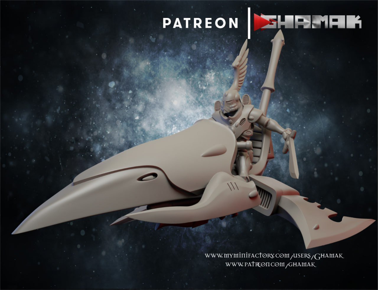 Eldar Rider Squadron, proxy miniature, 28mm heroic scale unpainted resin, view 3