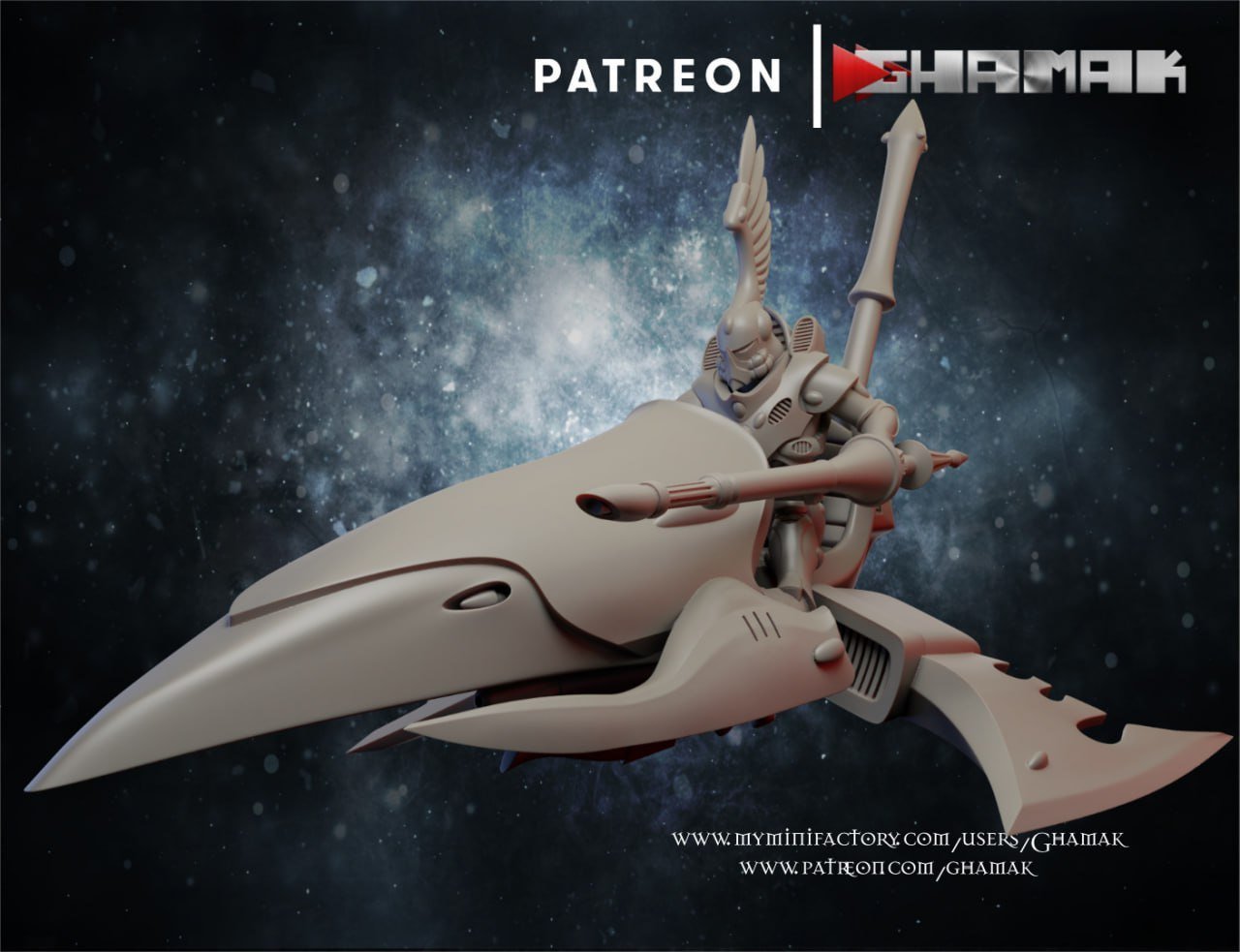 Eldar Rider Squadron, proxy miniature, 28mm heroic scale unpainted resin, view 5