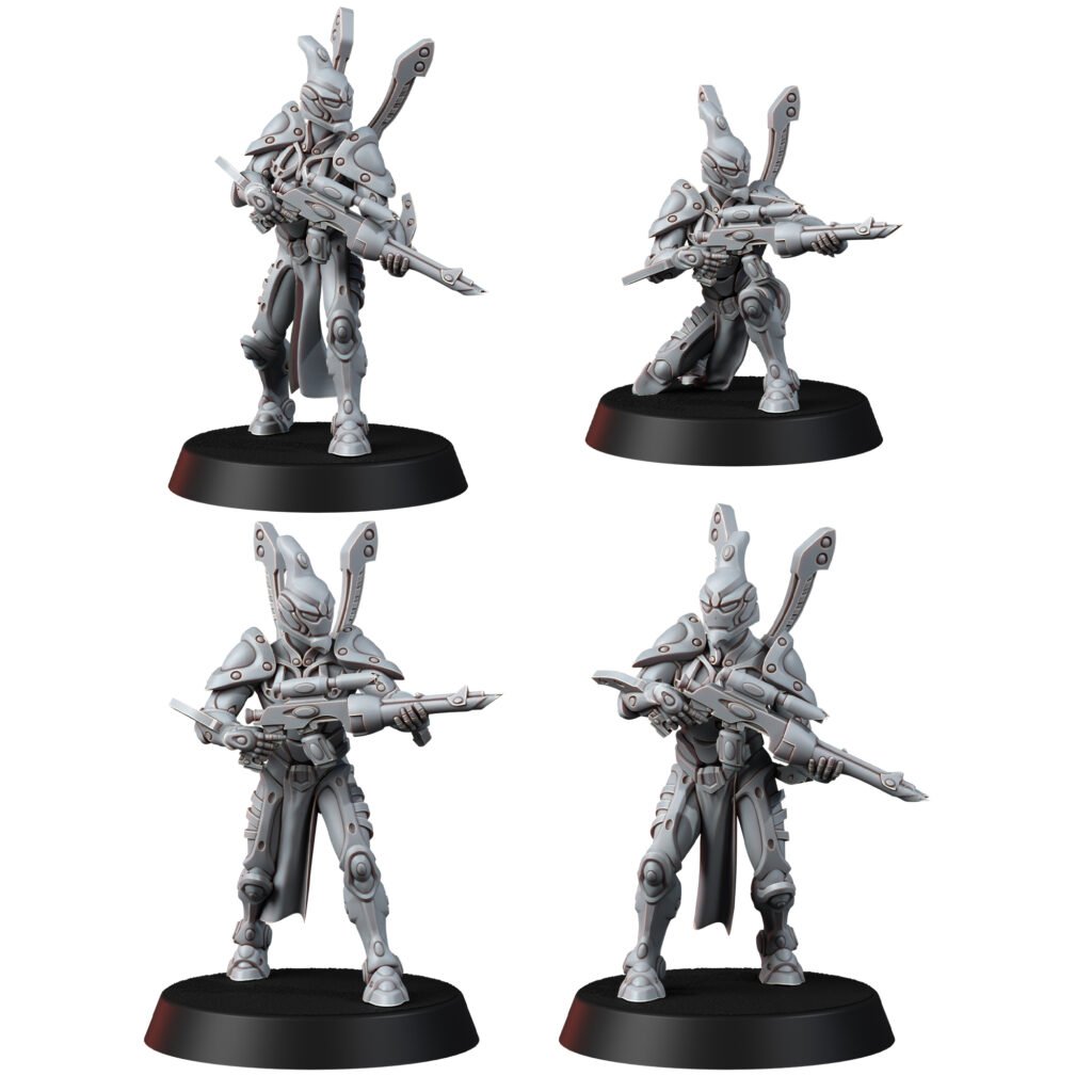 Eldar Space Elf Guardians Squad, proxy miniature, 28mm heroic scale unpainted resin