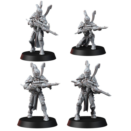 Eldar Space Elf Guardians Squad, proxy miniature, 28mm heroic scale unpainted resin