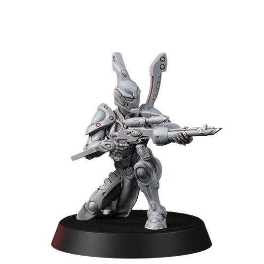 Eldar Space Elf Guardians Squad, proxy miniature, 28mm heroic scale unpainted resin, view 2