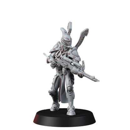 Eldar Space Elf Guardians Squad, proxy miniature, 28mm heroic scale unpainted resin, view 4