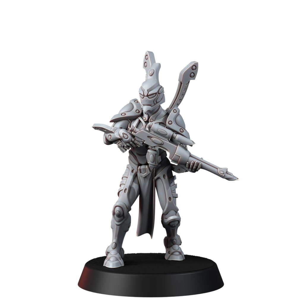 Eldar Space Elf Guardians Squad, proxy miniature, 28mm heroic scale unpainted resin, view 5