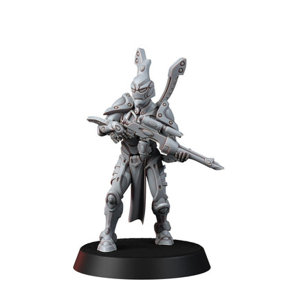 Eldar Space Elf Guardians Squad, proxy miniature, 28mm heroic scale unpainted resin, view 5