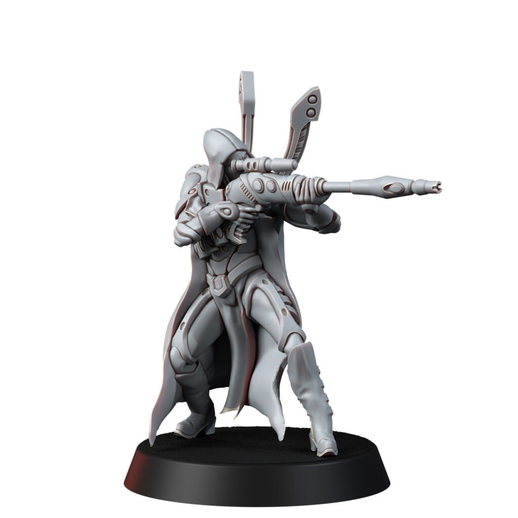 Eldar Space Elf Scout Larethian, proxy miniature, 28mm heroic scale unpainted resin