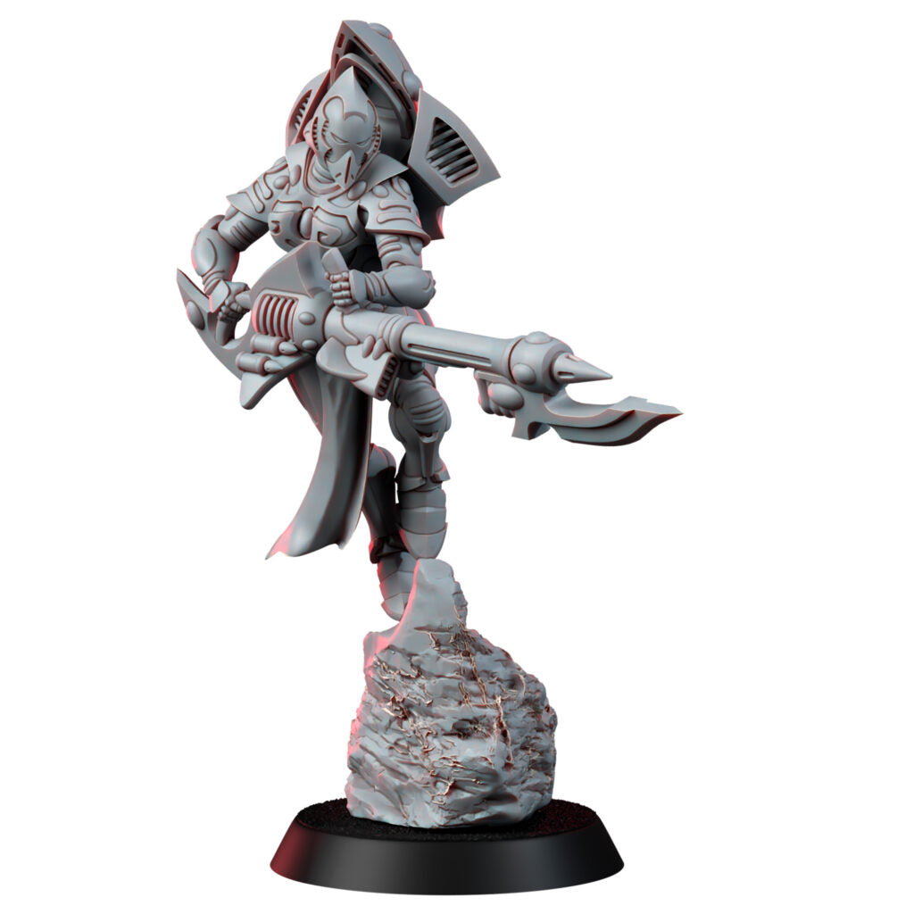 Eldar Spectre Squad, proxy miniature, 28mm heroic scale unpainted resin, view 3