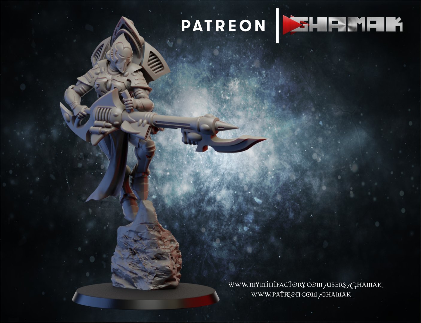 Eldar Spectre Squad, proxy miniature, 28mm heroic scale unpainted resin, view 4