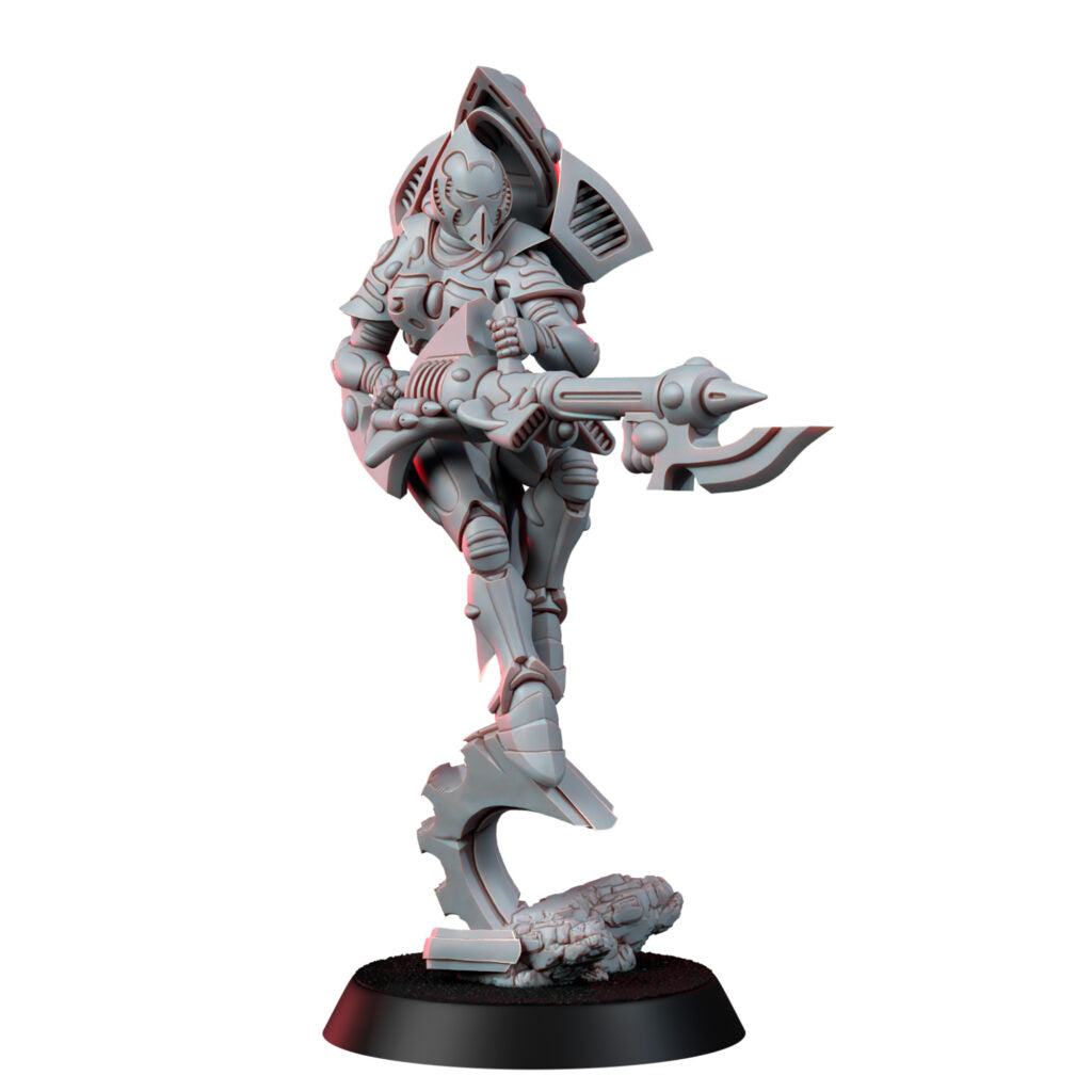 Eldar Spectre Squad, proxy miniature, 28mm heroic scale unpainted resin, view 5