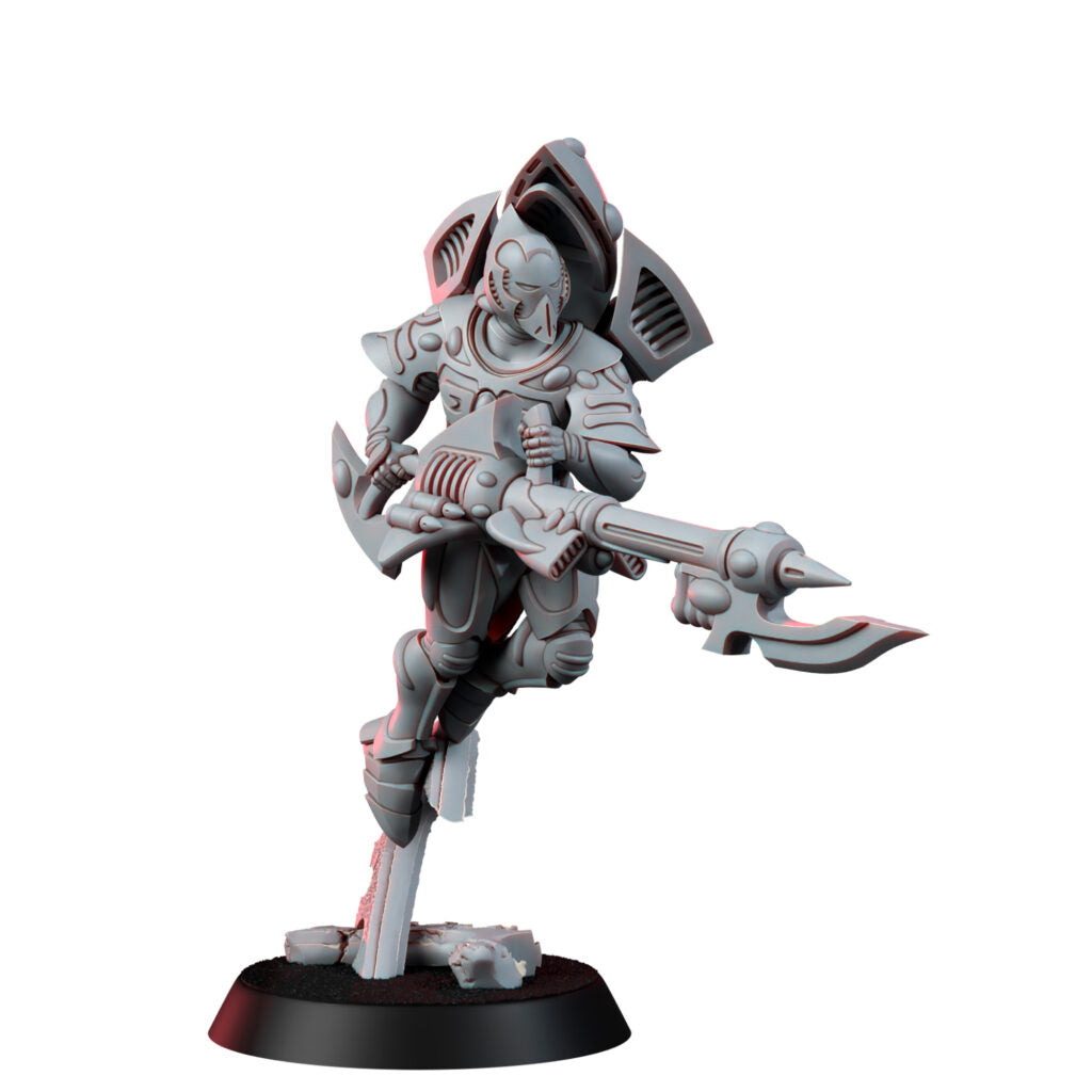 Eldar Spectre Squad, proxy miniature, 28mm heroic scale unpainted resin, view 7