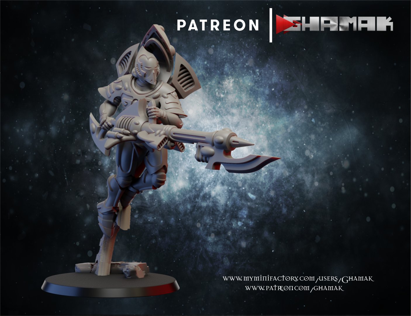Eldar Spectre Squad, proxy miniature, 28mm heroic scale unpainted resin, view 8