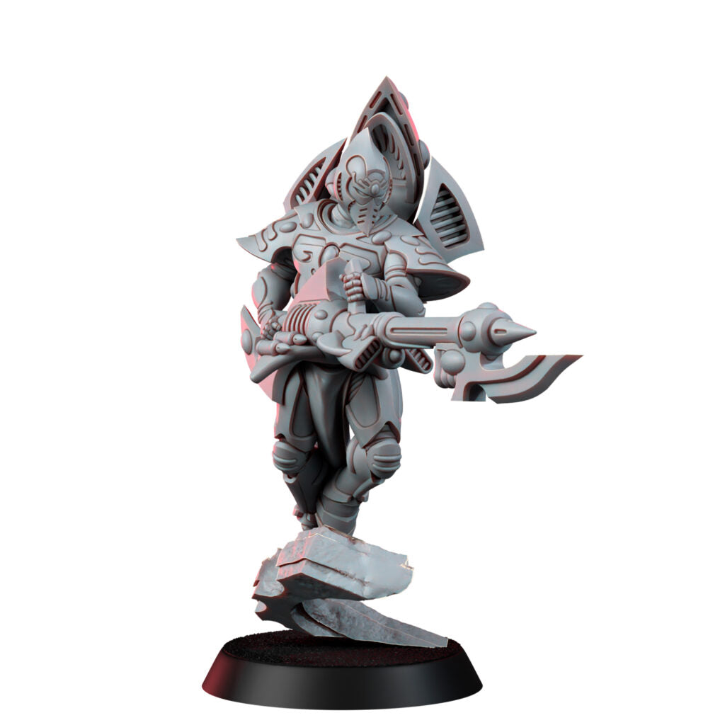 Eldar Spectre Squad, proxy miniature, 28mm heroic scale unpainted resin, view 9