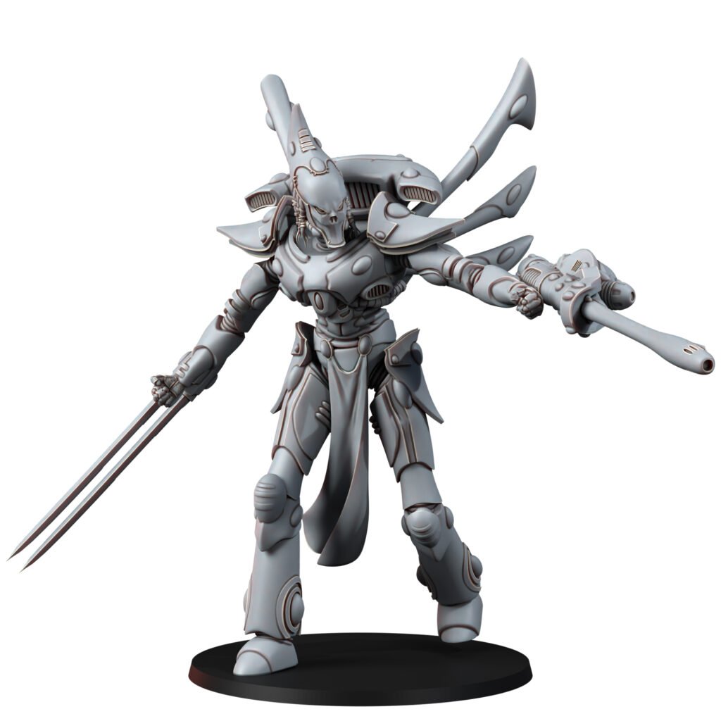 Eldar Wraith Knight, proxy miniature, 28mm heroic scale unpainted resin