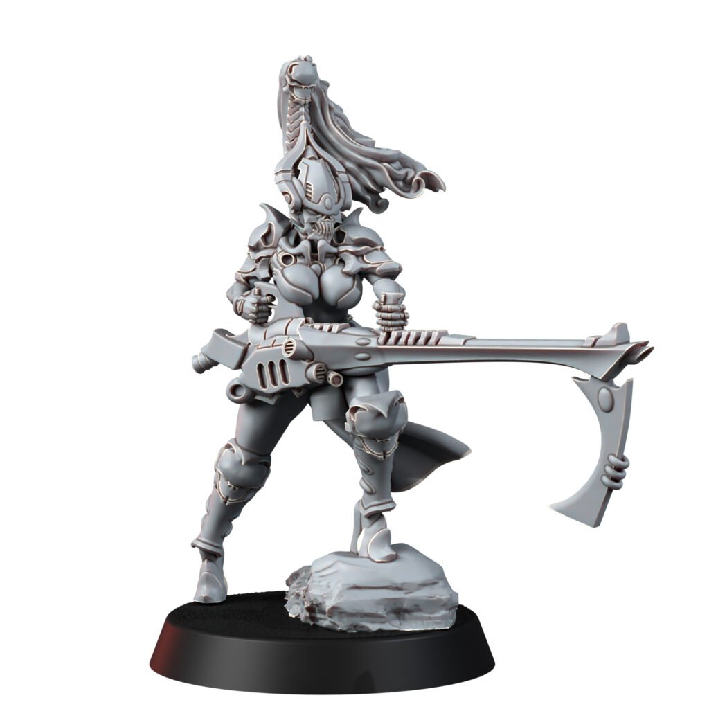 Eldar Wraith Mauganfa, proxy miniature, 28mm heroic scale unpainted resin
