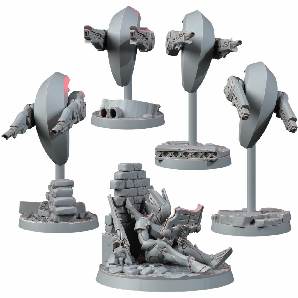 Eldar Aesh Kor Hosts, proxy miniature, 28mm heroic scale unpainted resin
