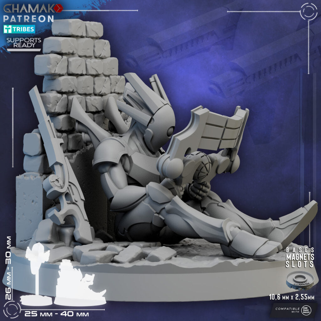 Eldar Aesh Kor Hosts, proxy miniature, 28mm heroic scale unpainted resin, view 3