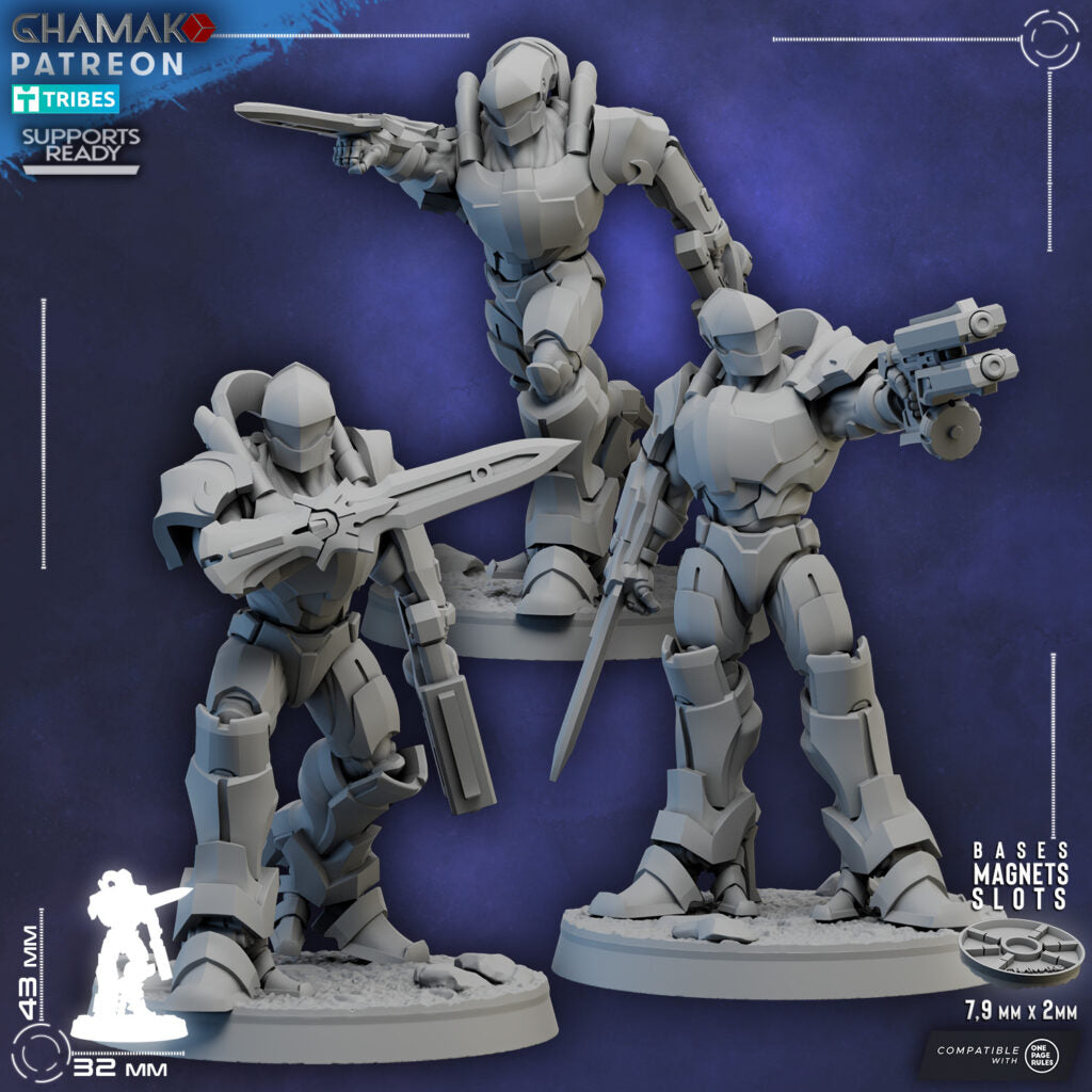 Eldar Deymar Korath, proxy miniature, 28mm heroic scale unpainted resin, view 3