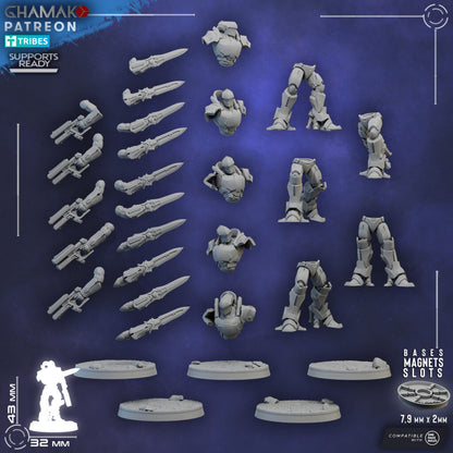 Eldar Deymar Korath, proxy miniature, 28mm heroic scale unpainted resin, view 5