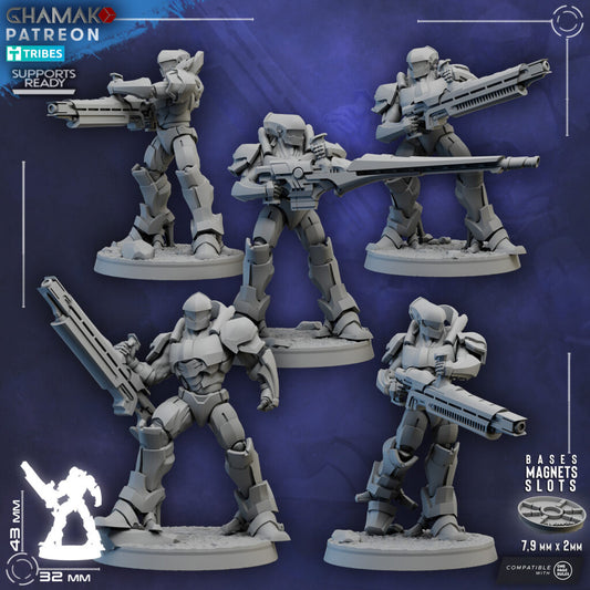Eldar Deymar Korath An, proxy miniature, 28mm heroic scale unpainted resin, view 2
