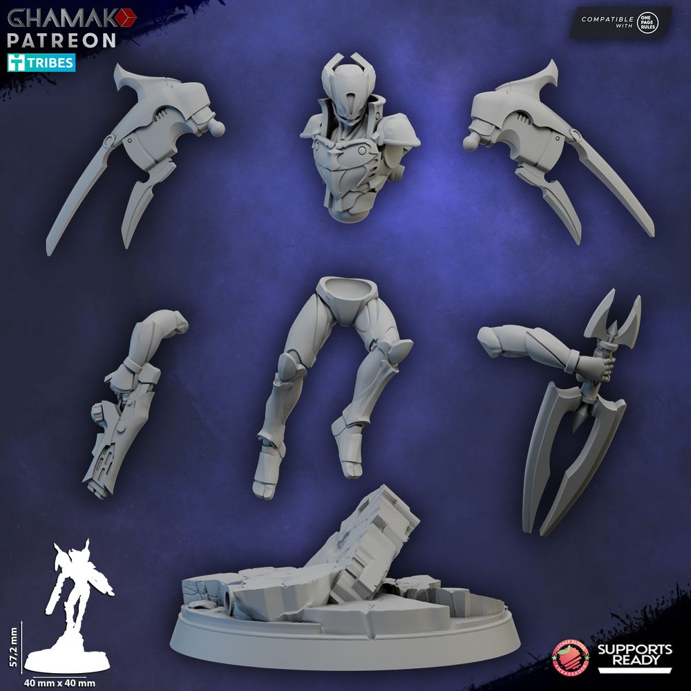 Eldar Deymar Quor Warden Of The Pulse, proxy miniature, character, 28mm heroic scale unpainted resin, view 5