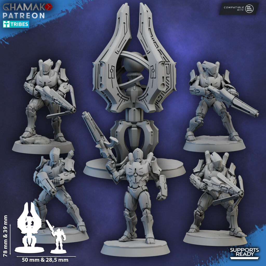 Eldar Kyther-Saiyth Aka The Luminarch Circles, proxy miniature, 28mm heroic scale unpainted resin, view 2