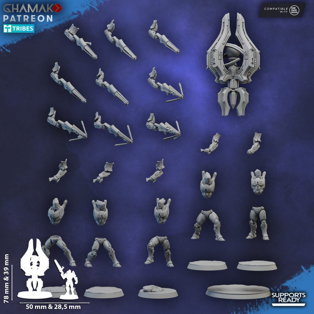 Eldar Kyther-Saiyth Aka The Luminarch Circles, proxy miniature, 28mm heroic scale unpainted resin, view 6