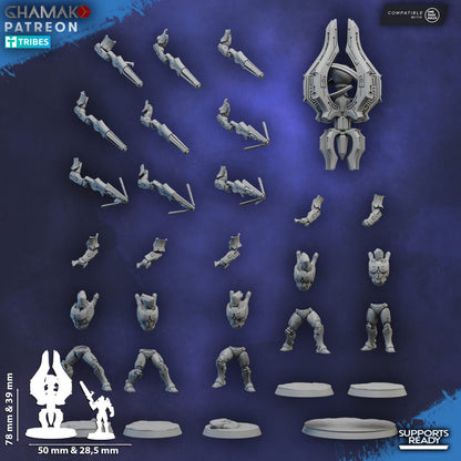 Eldar Kyther-Saiyth Aka The Luminarch Circles, proxy miniature, 28mm heroic scale unpainted resin, view 6