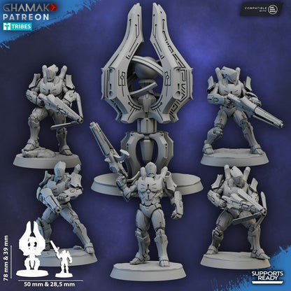 Eldar Kyther-Saiyth Aka The Luminarch Circles, proxy miniature, 28mm heroic scale unpainted resin, view 7