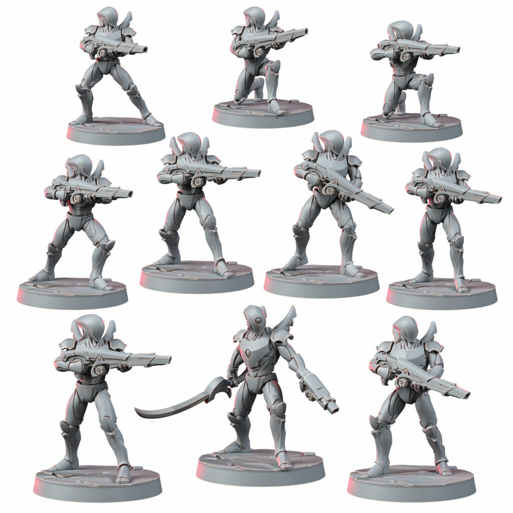 Eldar Naveyr Clades, proxy miniature, 28mm heroic scale unpainted resin
