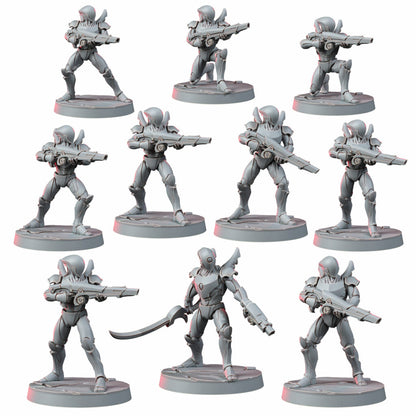 Eldar Naveyr Clades, proxy miniature, 28mm heroic scale unpainted resin