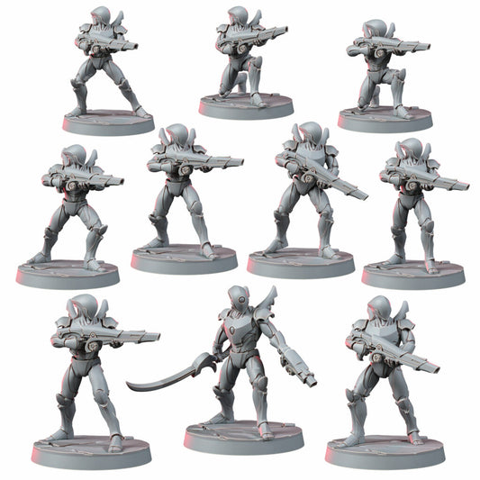 Eldar Naveyr Clades, proxy miniature, 28mm heroic scale unpainted resin