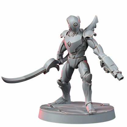 Eldar Naveyr Clades, proxy miniature, 28mm heroic scale unpainted resin, view 3