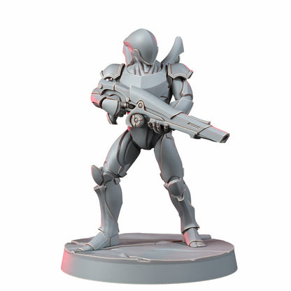 Eldar Naveyr Clades, proxy miniature, 28mm heroic scale unpainted resin, view 4