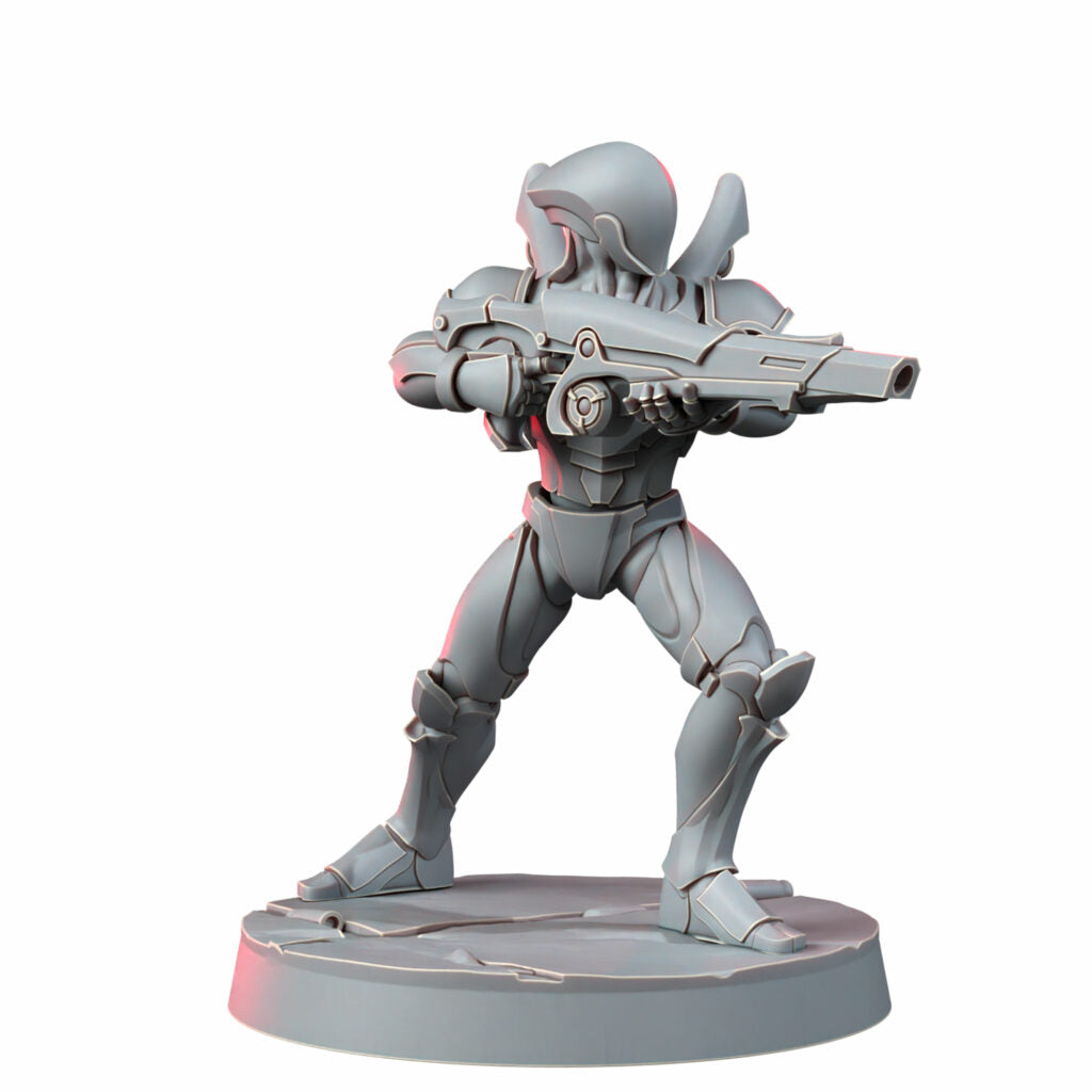 Eldar Naveyr Clades, proxy miniature, 28mm heroic scale unpainted resin, view 5
