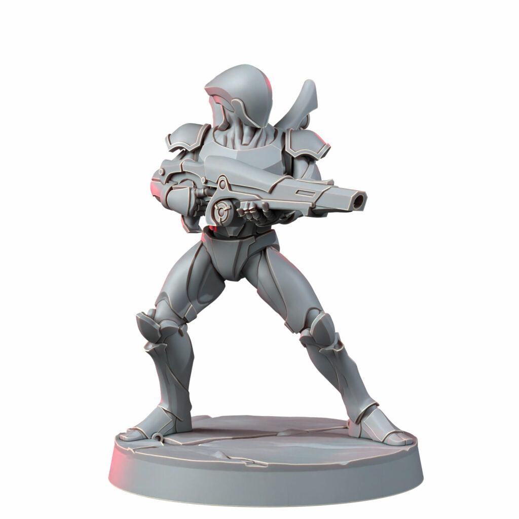 Eldar Naveyr Clades, proxy miniature, 28mm heroic scale unpainted resin, view 6