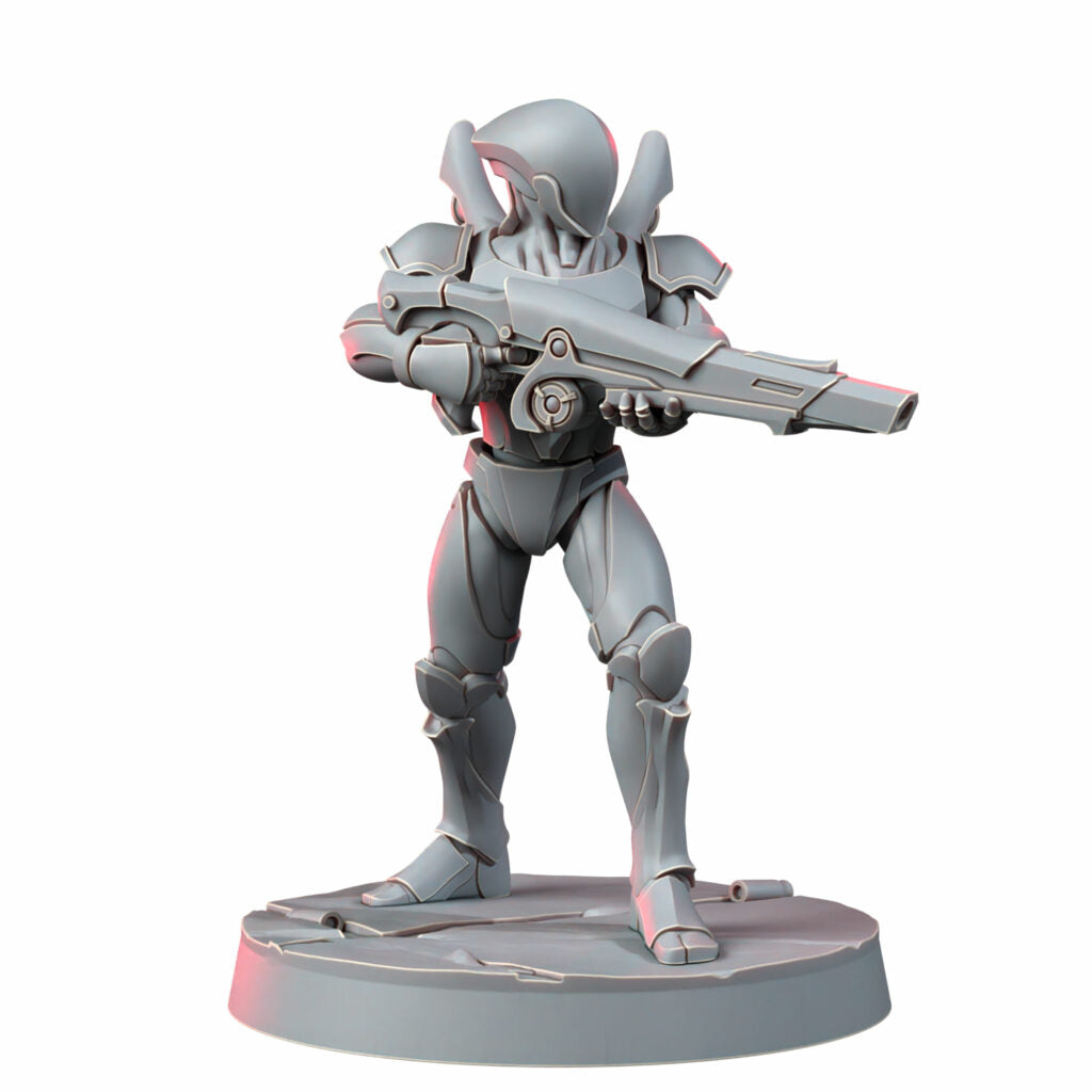 Eldar Naveyr Clades, proxy miniature, 28mm heroic scale unpainted resin, view 7