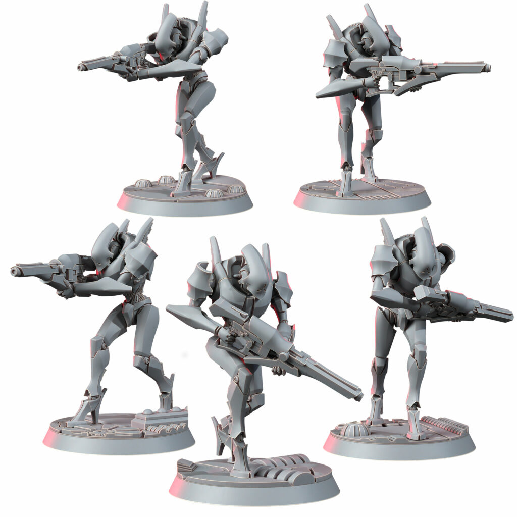 Eldar Shard Wardens, proxy miniature, 28mm heroic scale unpainted resin