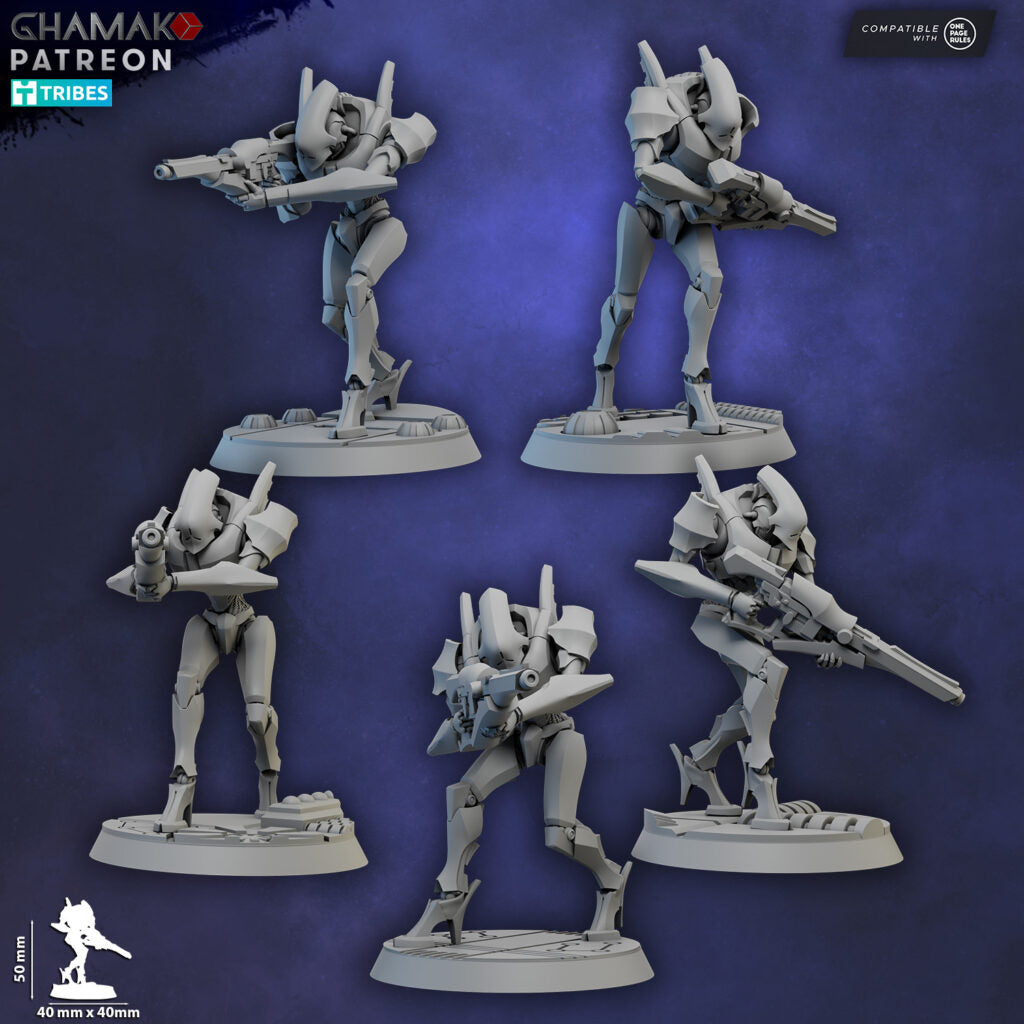 Eldar Shard Wardens, proxy miniature, 28mm heroic scale unpainted resin, view 2