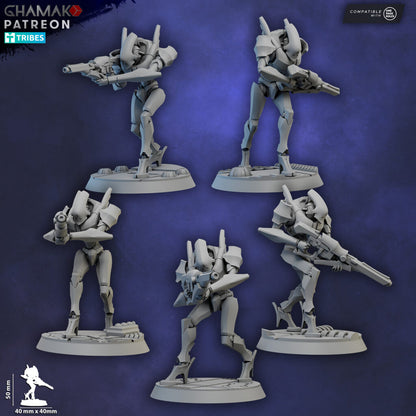 Eldar Shard Wardens, proxy miniature, 28mm heroic scale unpainted resin, view 2