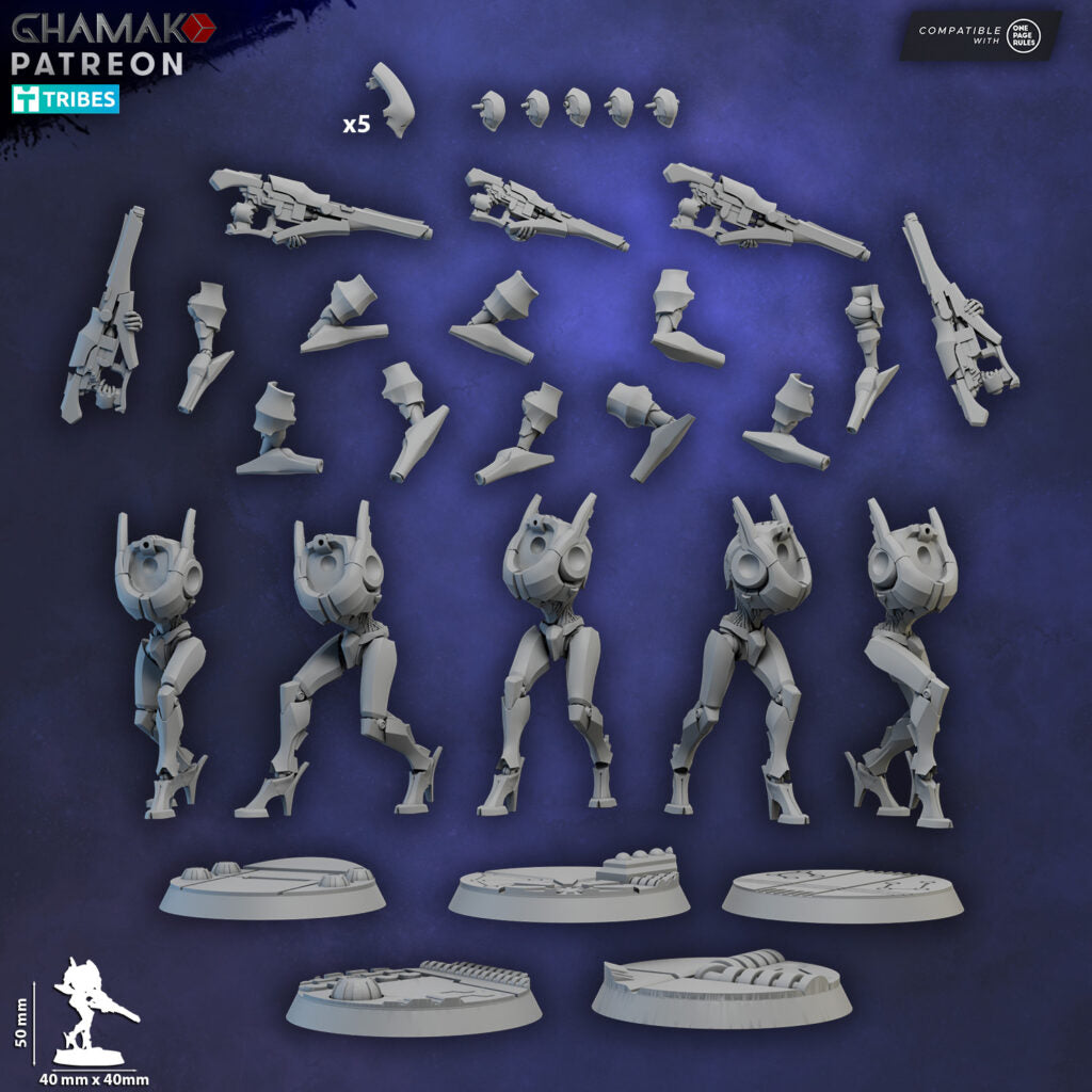 Eldar Shard Wardens, proxy miniature, 28mm heroic scale unpainted resin, view 9