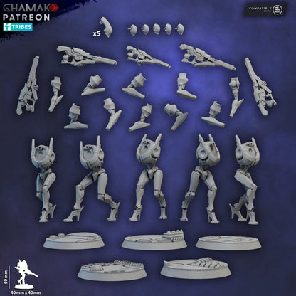 Eldar Shard Wardens, proxy miniature, 28mm heroic scale unpainted resin, view 9