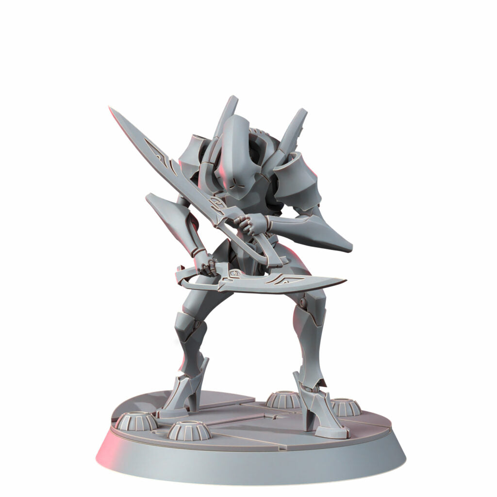 Eldar Shard Wardens With Blades, proxy miniature, 28mm heroic scale unpainted resin, view 3