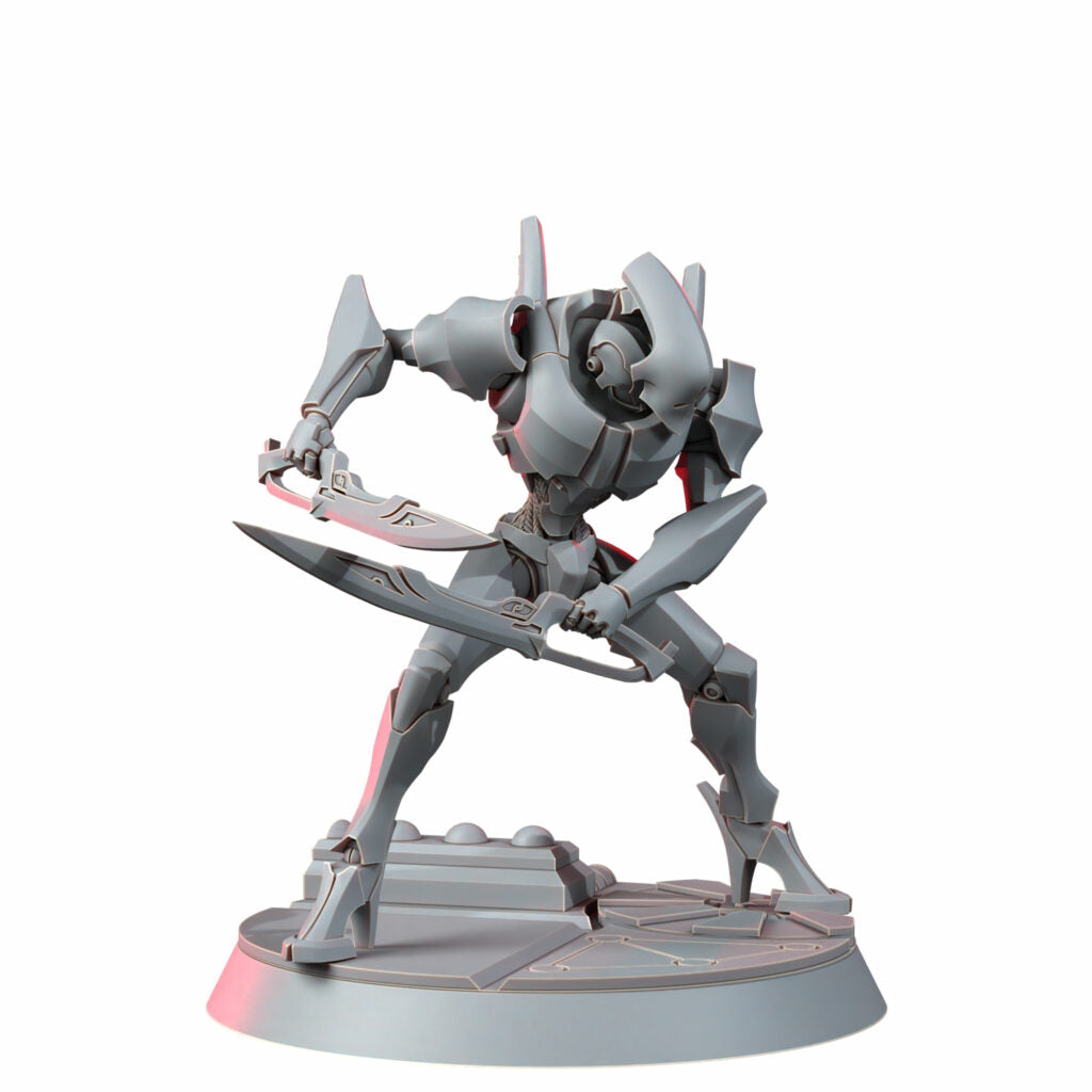 Eldar Shard Wardens With Blades, proxy miniature, 28mm heroic scale unpainted resin, view 4